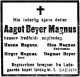 Dødsannonse Lilly Aagot Beyer Magnus