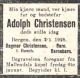 Dødsannonse Adolph Christensen