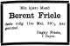 Dødsannonse Berent Friele
