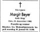 Dødsannonse Margit Beyer