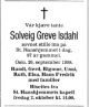 Dødsannonse Solveig Greve Isdahl