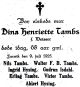 Dødsannonse Fru Dina Tambs
