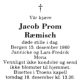 Dødsannonse Jacob Prom Ræmisch