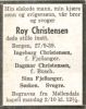 Dødsannonse (Roy) Ragnvald Emil Christensen
