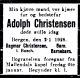 Dødsannonse Adolph Christensen